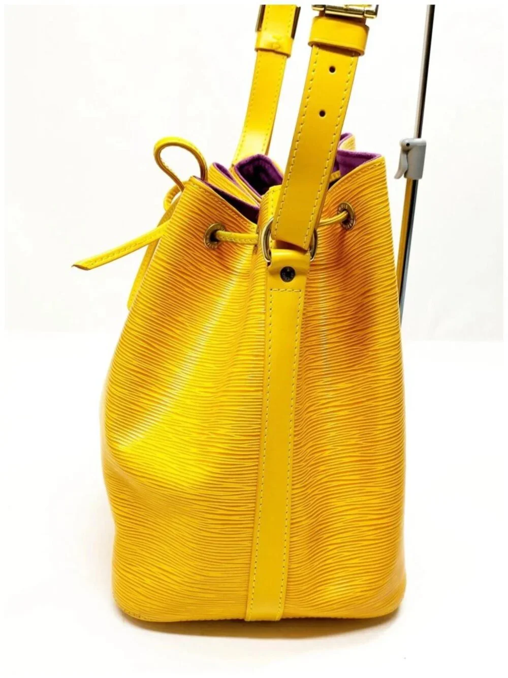 Authentic Louis Vuitton Petit Noé Yellow Epi Bucket Shoulder Bag